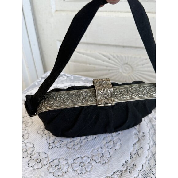 Vintage 60's Victorian Revival Evening Purse Ornate Repousse Frame - Picture 14 of 16